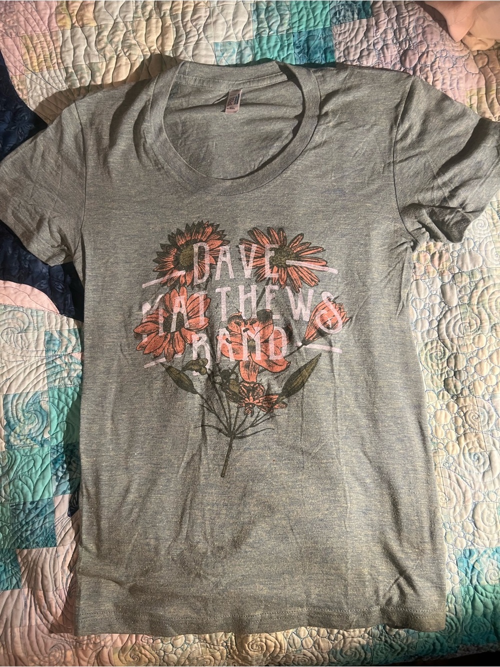 Dave Matthews Band- womens concert T-Shirt- Sage Green